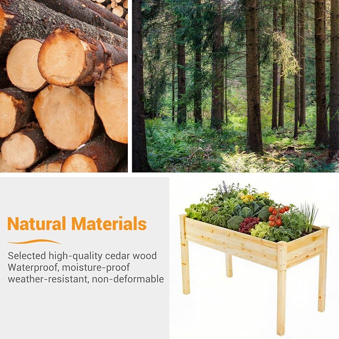DUMOS Raised Garden Bed with Legs, Elevated Wooden Garden Bed - Image 7