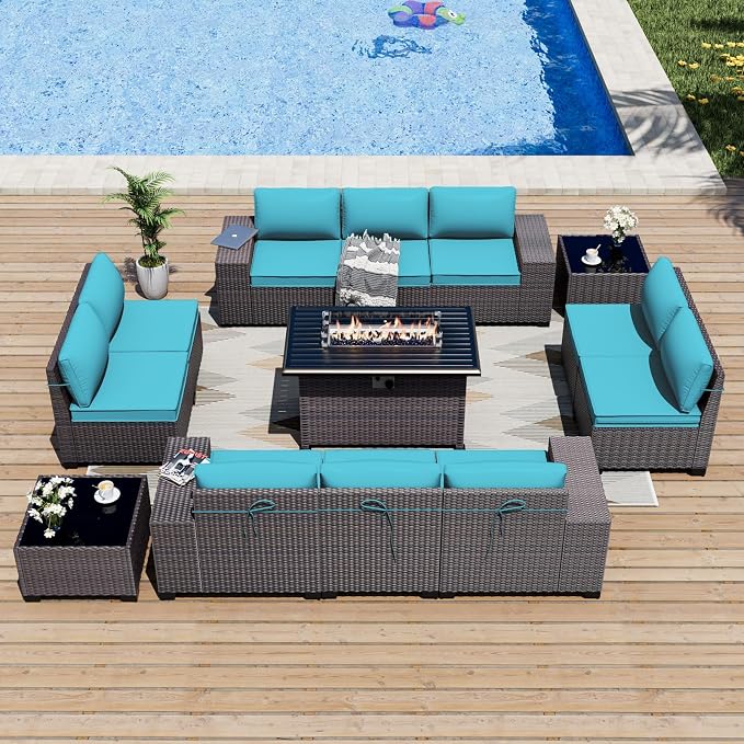 ALAULM 13 Pieces Outdoor Patio Furniture Set by ALAULM