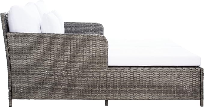 Safavieh Outdoor Collection Cadeo Grey Brown/White Cushion Daybed PAT7500C - Image 9