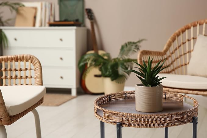 19in Round Rattan Side Table - Image 5