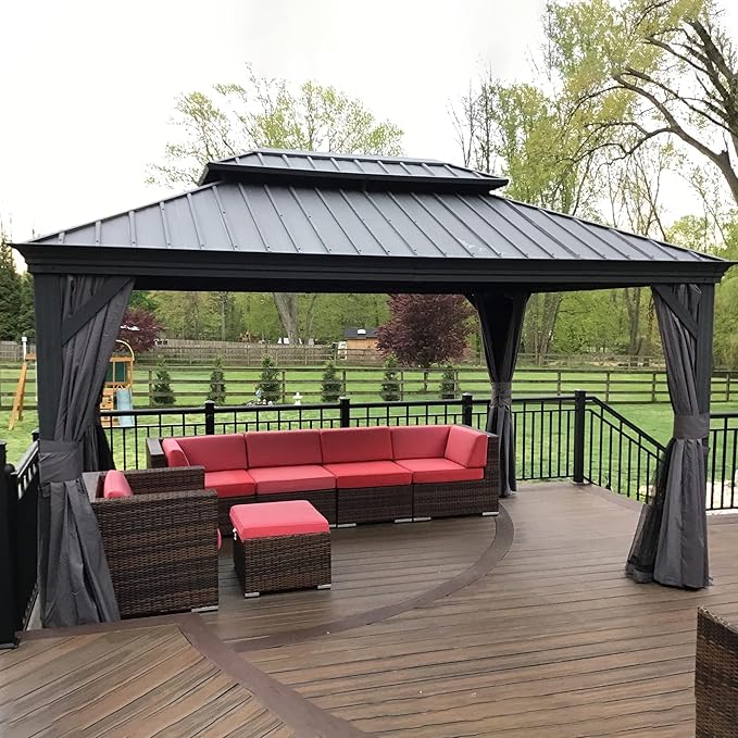 PURPLE LEAF 10' X 14' Permanent Hardtop Gazebo Aluminum Gazebo - Image 2