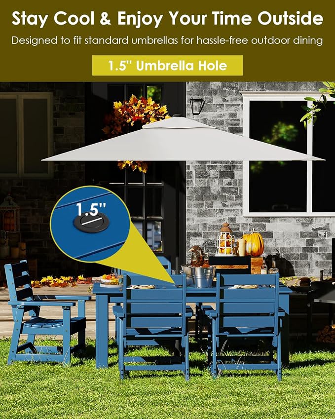 GREENVINES 7-Piece Outdoor Dining Set | HDPE | Patio Table and Chairs Sets - Image 5