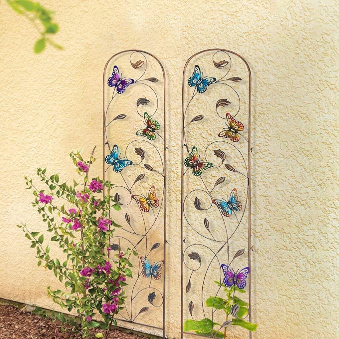 SUNNYPARK Set of 2 Butterfly Metal Garden Trellis - Image 5
