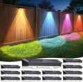 Solar Fence Lights Outdoor 12 Pack, 7 Fixed Colors & Color Changing Fence by APILAB
