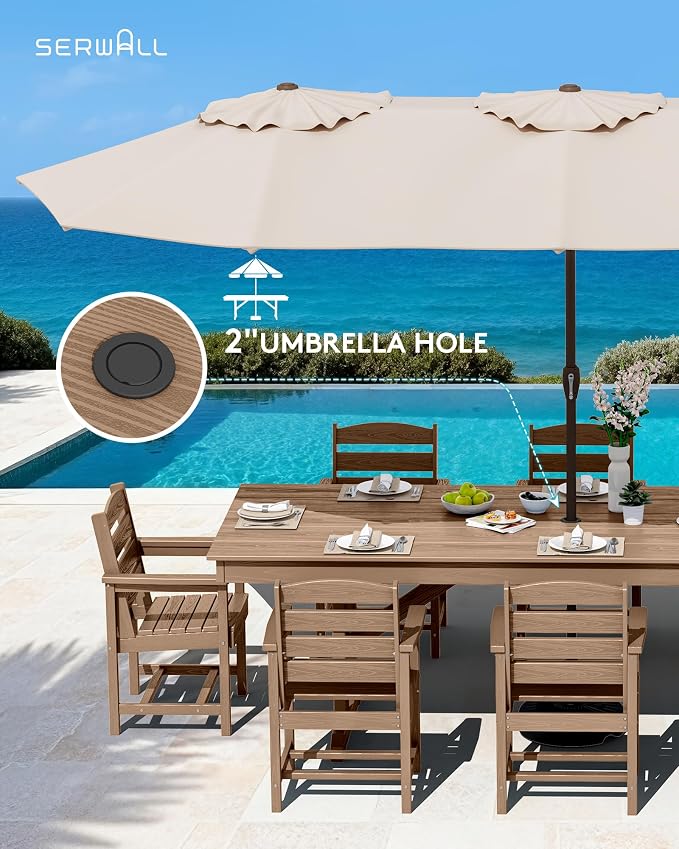SERWALL 9 Piece Outdoor Dining Set - Image 5