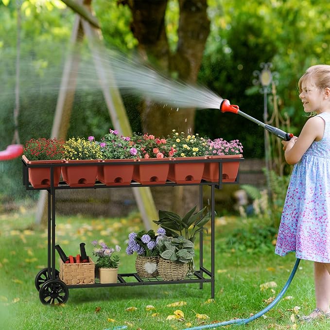 YBING Elevated Garden Bed with Wheels Outdoor 42x17x30in Elevated Raised - Image 7