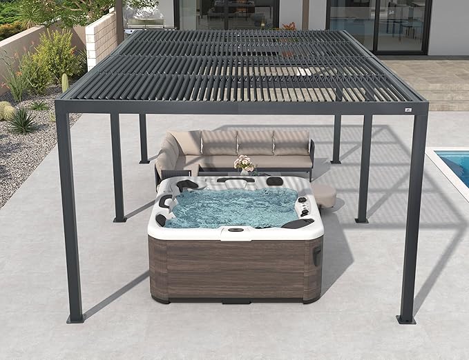 PURPLE LEAF 94AS Pergola with Adjustable Louvered Roof 12'x20' Aluminum Hardtop - Image 2