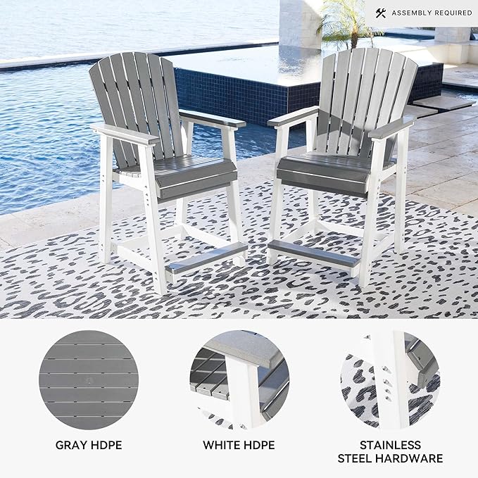 Signature Design by Ashley Outdoor Transville HDPE Patio Barstool - Image 4