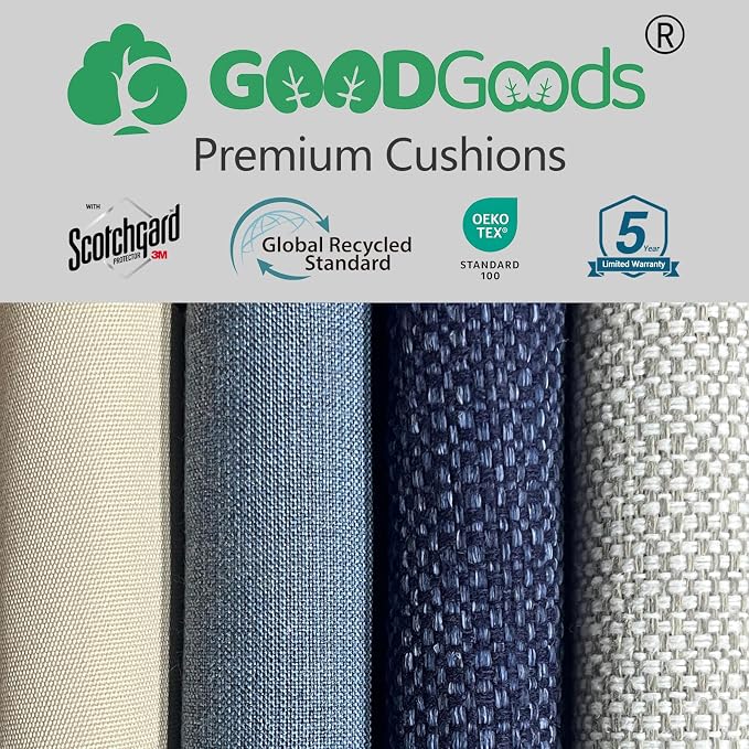 Goodgoods 25 x 25 Outdoor Patio Deep Seat Cushions 2-Pack, 1000+ Hours - Image 7
