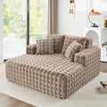 56" W Oversized Chaise Lounge Chair Indoor, Plush Faux Fur Sleeper Couch Sofa by JEEOHEY