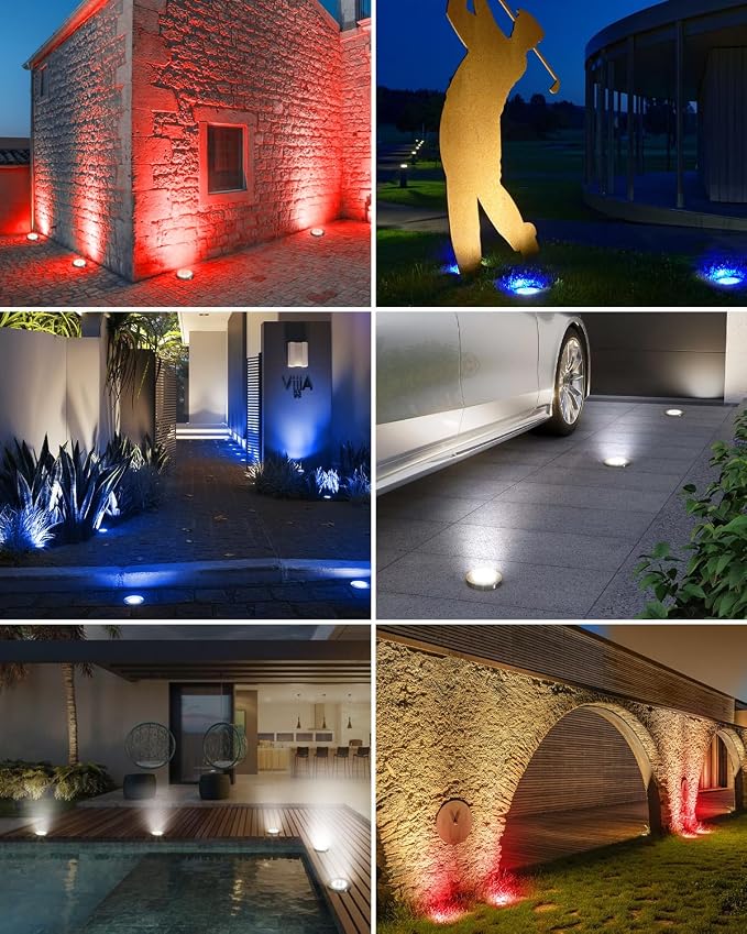 btfarm 24 Pack Solar Lights Outdoor, 8 LED Solar Ground Lights IP65 Waterproof - Image 7
