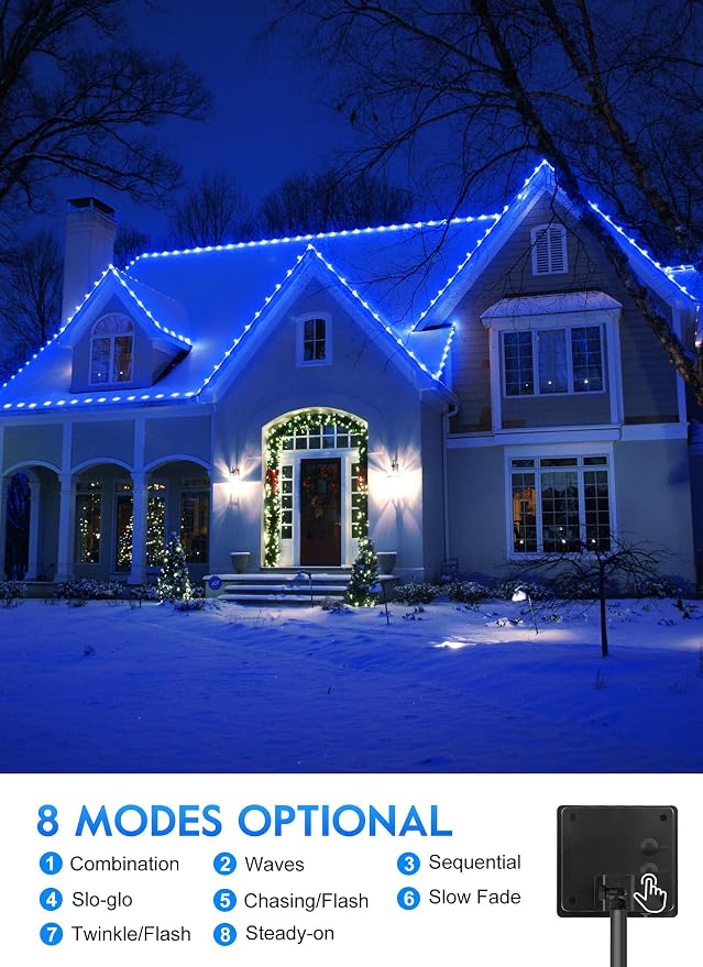 Brightown Solar String Lights Outdoor, 39FT 100 LED Rope Lights Solar Powered - Image 4