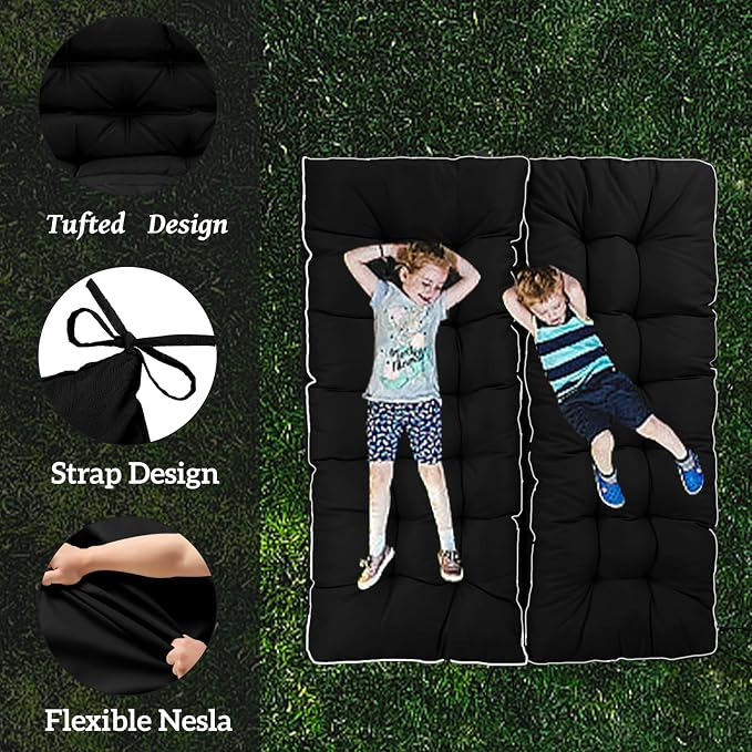 Outside Benches Cushion with Backrest, Thicken Waterproof Swing Cushions 2/3 - Image 4