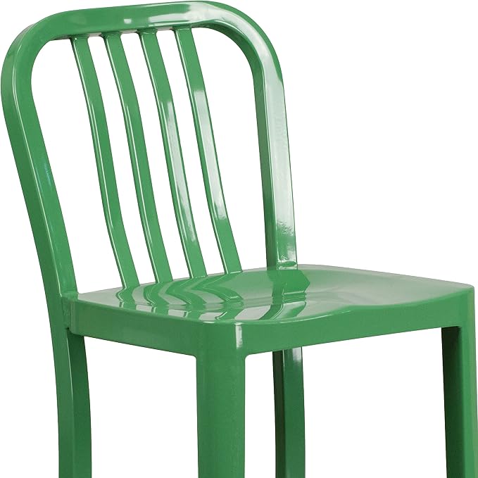 Flash Furniture Gael Commercial Grade 2 Pack 30" High Green Metal - Image 9