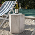 COSIEST Concrete Accent Table, Hexagon Patio Side Table 14.5''Wx16''H, Modular by COSIEST