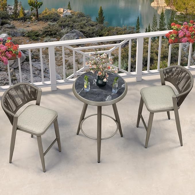 PURPLE LEAF Counter Height Bar Stools Table Dining Table by PURPLELEAF