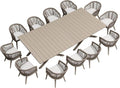 PURPLE LEAF Outdoor Dining Set for 12 All-Weather 14 Pieces Patio Aluminium by PURPLELEAF