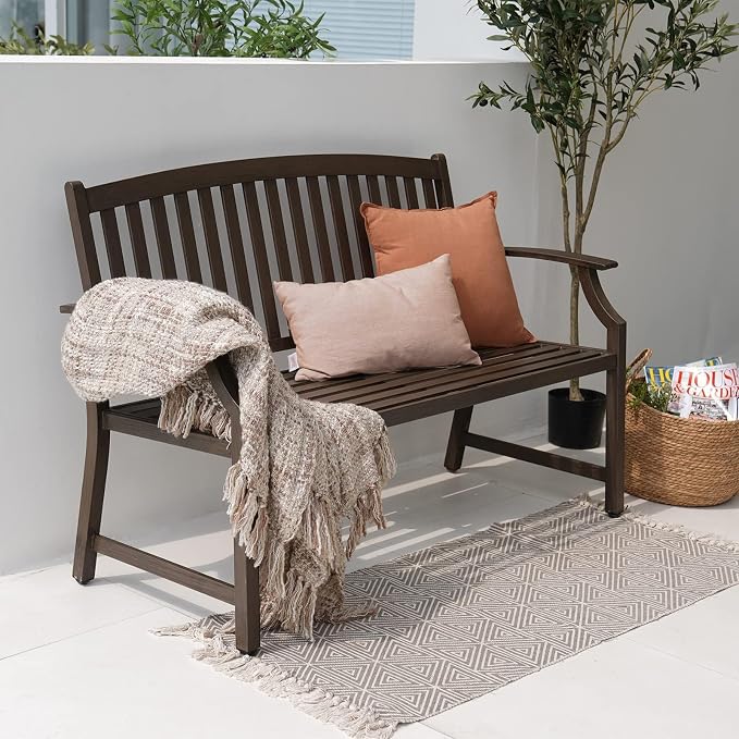 Grand patio 52" Farmhouse Outdoor Bench, Garden Benches - Image 8