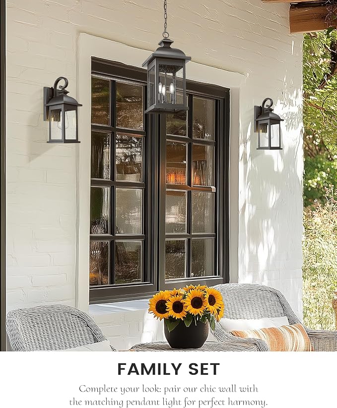 FEMILA Exterior Wall Sconce, 2 Packs Outdoor Waterproof Wall Lights Fixture - Image 8