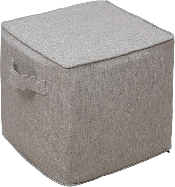 QILLOWAY Indoor/Outdoor Inflatable Stool, Ottoman Pouf Cube 16", All Weather - Image 4