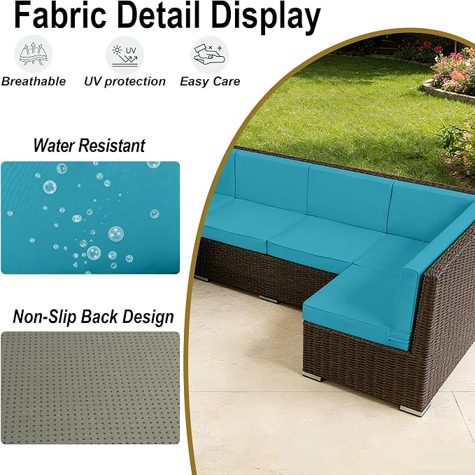 Outdoor Replacement Cushions for Patio Furniture, Splash-Resistant and - Image 5