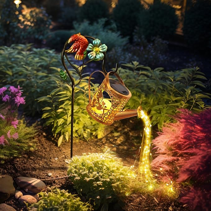Solar Lights Outdoor Garden Decor Solar Watering Can - Image 7