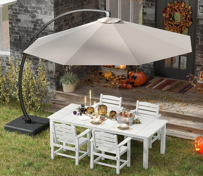 5-Piece White Outdoor Dining Set by PatioKingdom