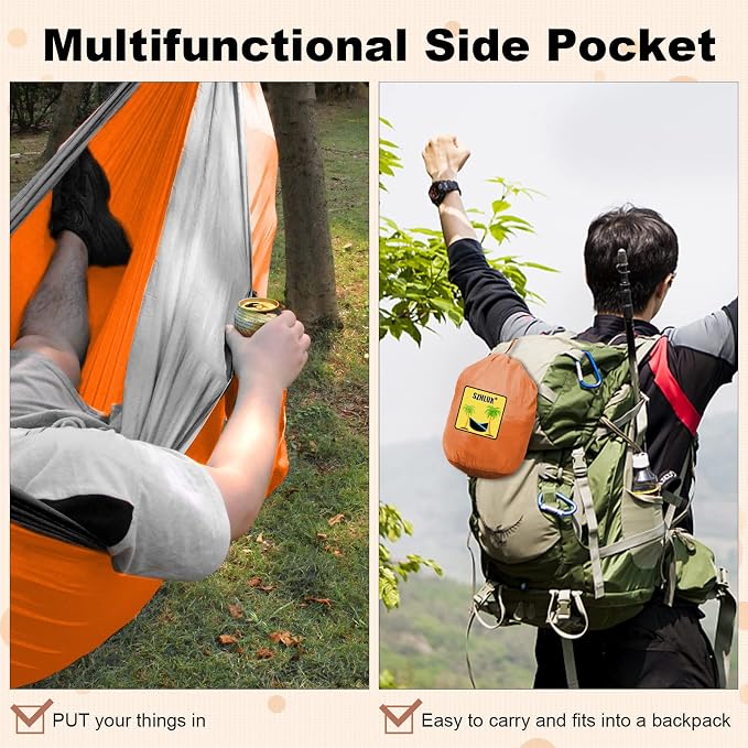 SZHLUX Camping Hammock Double & Single Portable Hammocks - Image 6