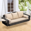 3-Person Hanging Porch Swing, Outdoor Wicker Hanging Swing Chair, 76inch Wicker by UTOASIS