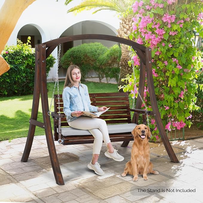 VINGLI Outdoor 4 FT Porch Swing, Heavy Duty 880 LBS Wooden Patio Swings - Image 7