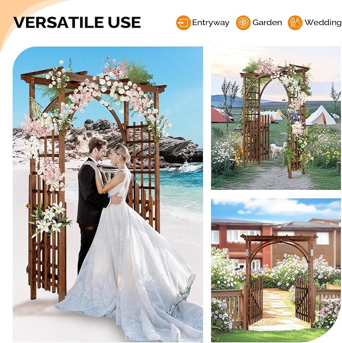 VINGLI 85in Wooden Arbor, Wedding Arch - Image 7