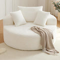 Oversized Round Chair Lounge Chaise Indoor, Upholstered Corduroy Deep Seat by Lakifun