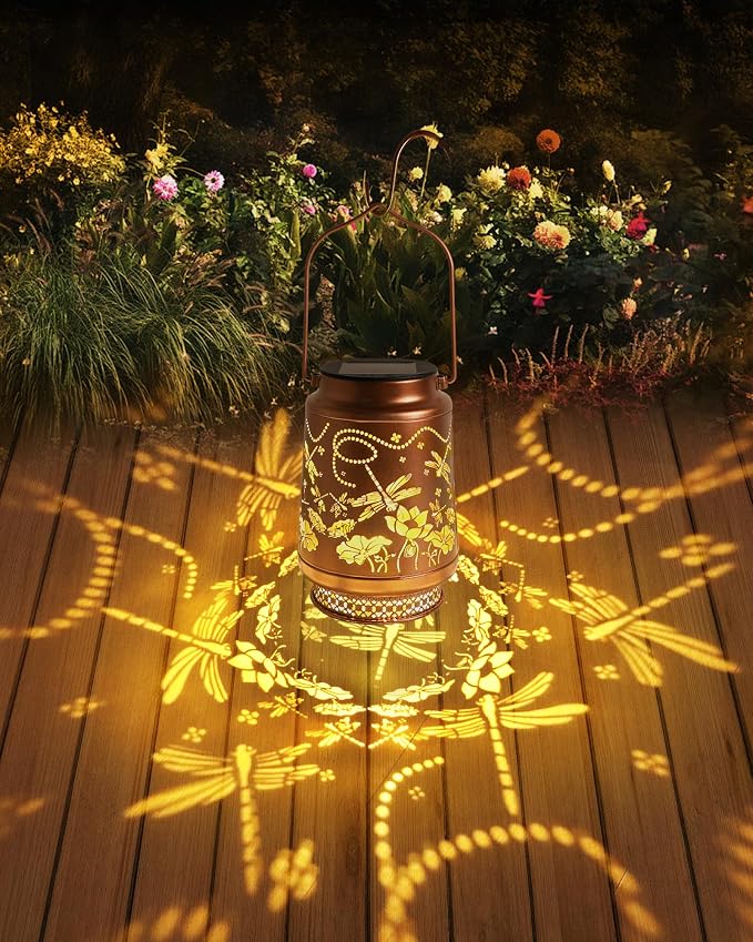2 Pack Dragonfly Solar Lanterns Outdoor Waterproof, Garden Decor Birthday Gifts - Image 2