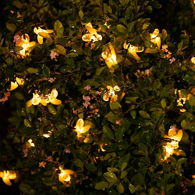 Brightown Solar Bee String Lights Outdoor 31FT 50 LED Honeybee Fairy Lights - Image 6