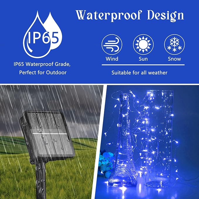 Solar String Lights for Outside, 72Ft 200 LED Solar Fairy Lights - Image 3