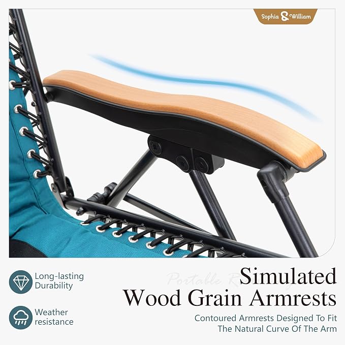 Sophia & William Oversized XXL Zero Gravity Chair, Padded Recliner Outdoor - Image 7