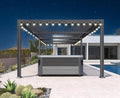PURPLE LEAF Louvered Pergola w/Light 11' x 23' Aluminum Outdoor Pergola by Unknown