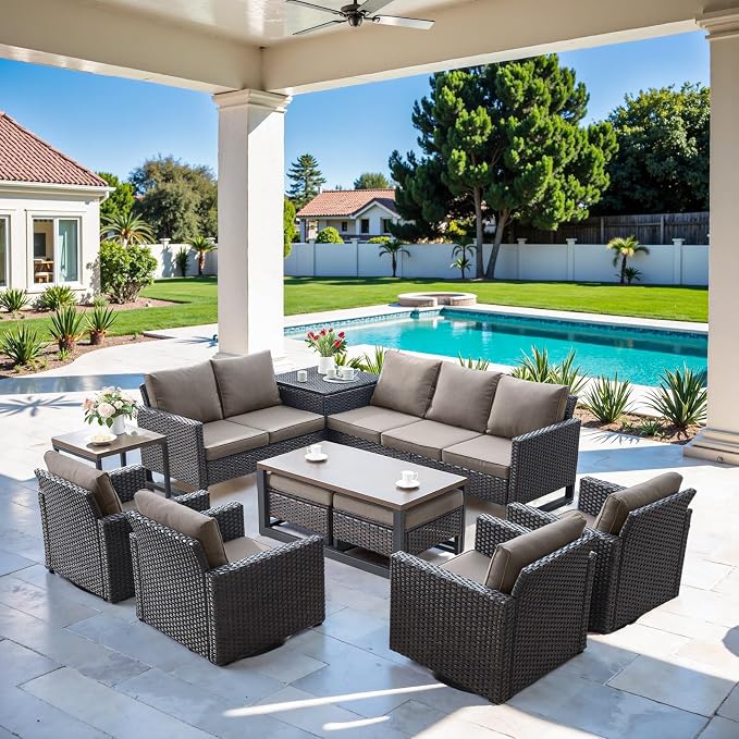Belord Spacious 11 Pieces Patio Conversation Set by Belord