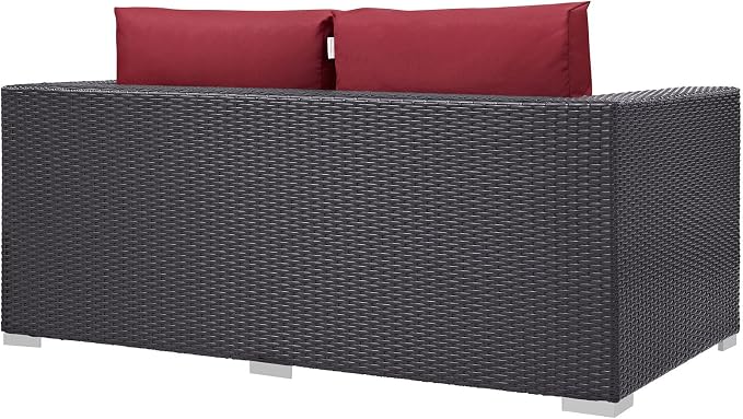Modway Convene Wicker Rattan Outdoor Patio Loveseat - Image 5