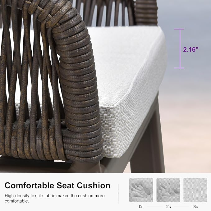 PURPLE LEAF Outdoor 24" Counter Height Bar Stools Chair Set of 2, All Weather - Image 6