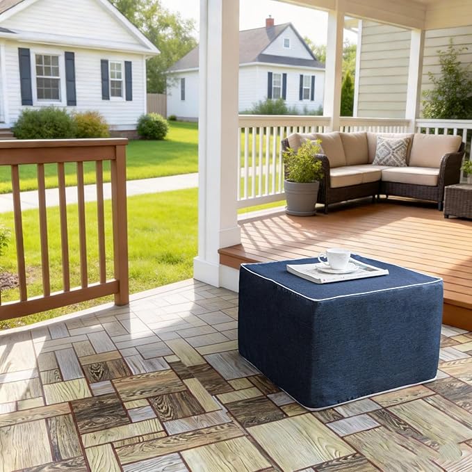 Outdoor Ottoman 20x20x14 Inches Outdoor Square Ottomans - Image 3