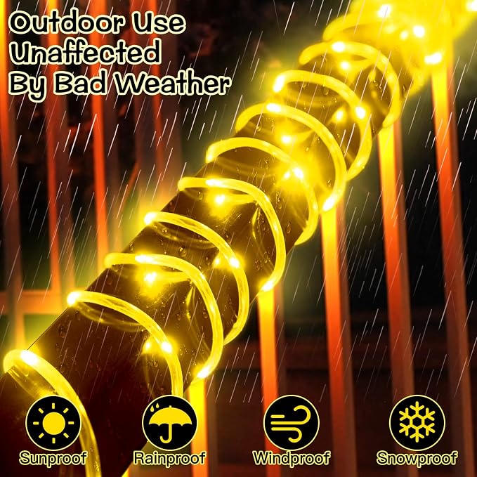 LitHome 50 FT Solar Rope Lights Outdoor Waterproof, 18 Colors Changing 150 LED - Image 5