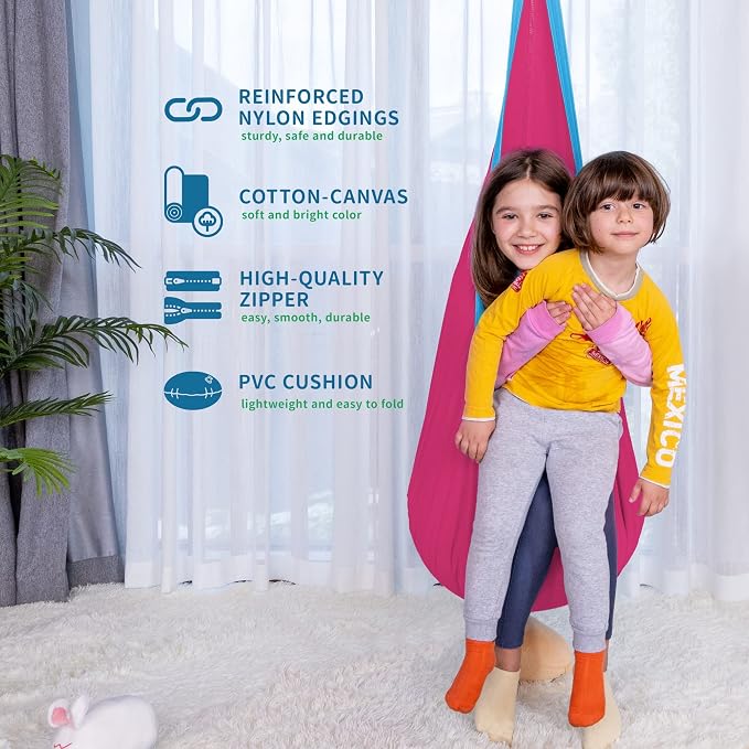 OUTREE Kids Pod Swing Seat, Cotton Child Hammock Swing Chair, Sensory Swing - Image 3
