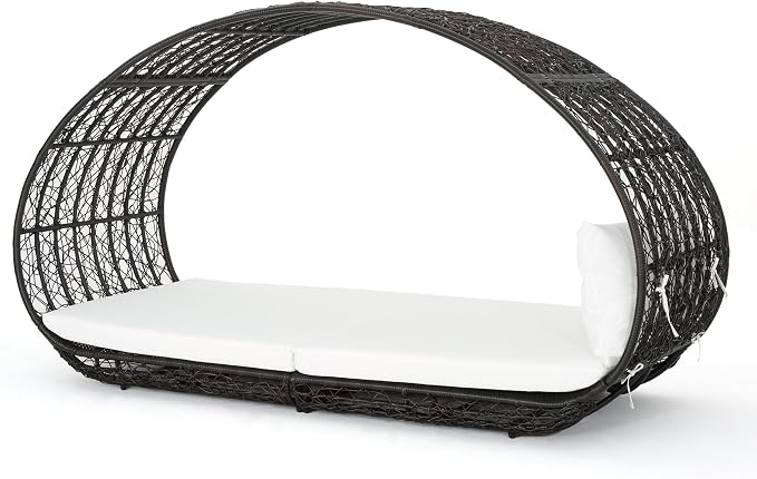 GDFStudio Bedford Outdoor Wicker Overhead Canopy Daybed w/Water Resistant by GDFStudio