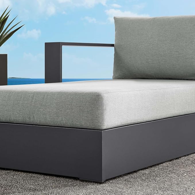 Modway Tahoe Aluminum Outdoor Chaise Lounge Gray - Image 9