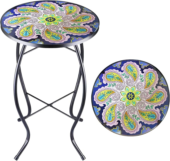 12 Inch Small Outdoor Side Table by Arbuxzuy