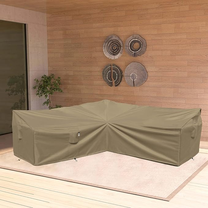 Heavy Duty 600D Patio Couch Cover, Waterproof, Desert Khaki - Image 8
