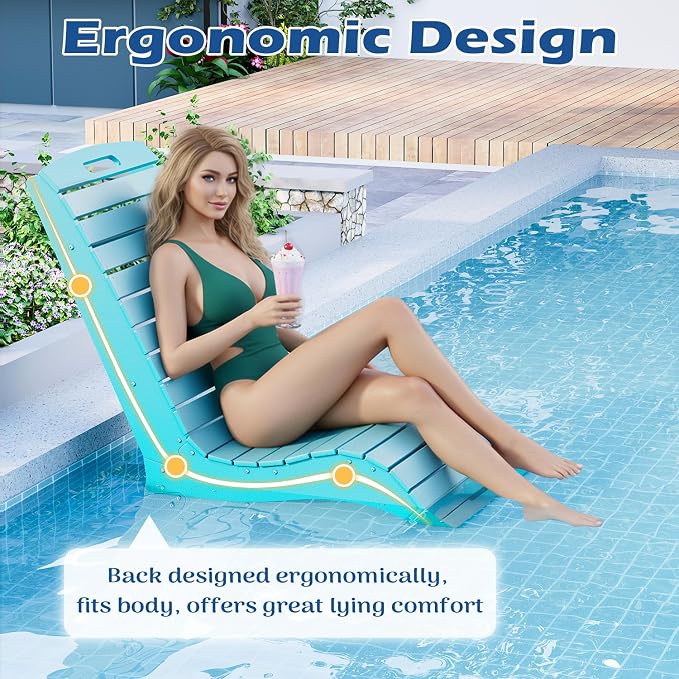 MELLCOM HDPE Pool Lounge Chairs Set of 2, in Pool Lounge Chairs up to 10-Inches - Image 4