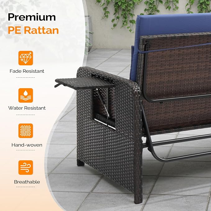 VINGLI Patio Daybed, Wicker Outdoor Daybed - Image 5