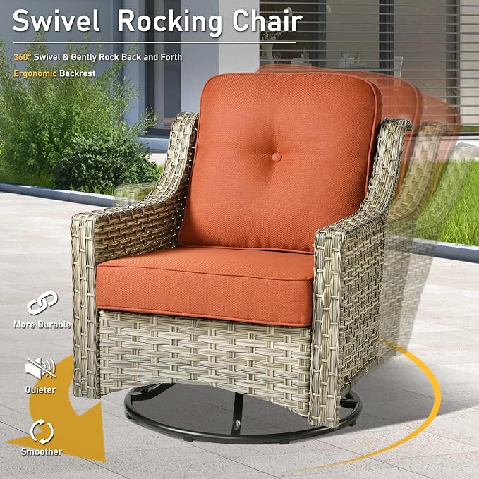 HOOOWOOO 5 Piece Patio Furniture Conversation Sets - Image 2